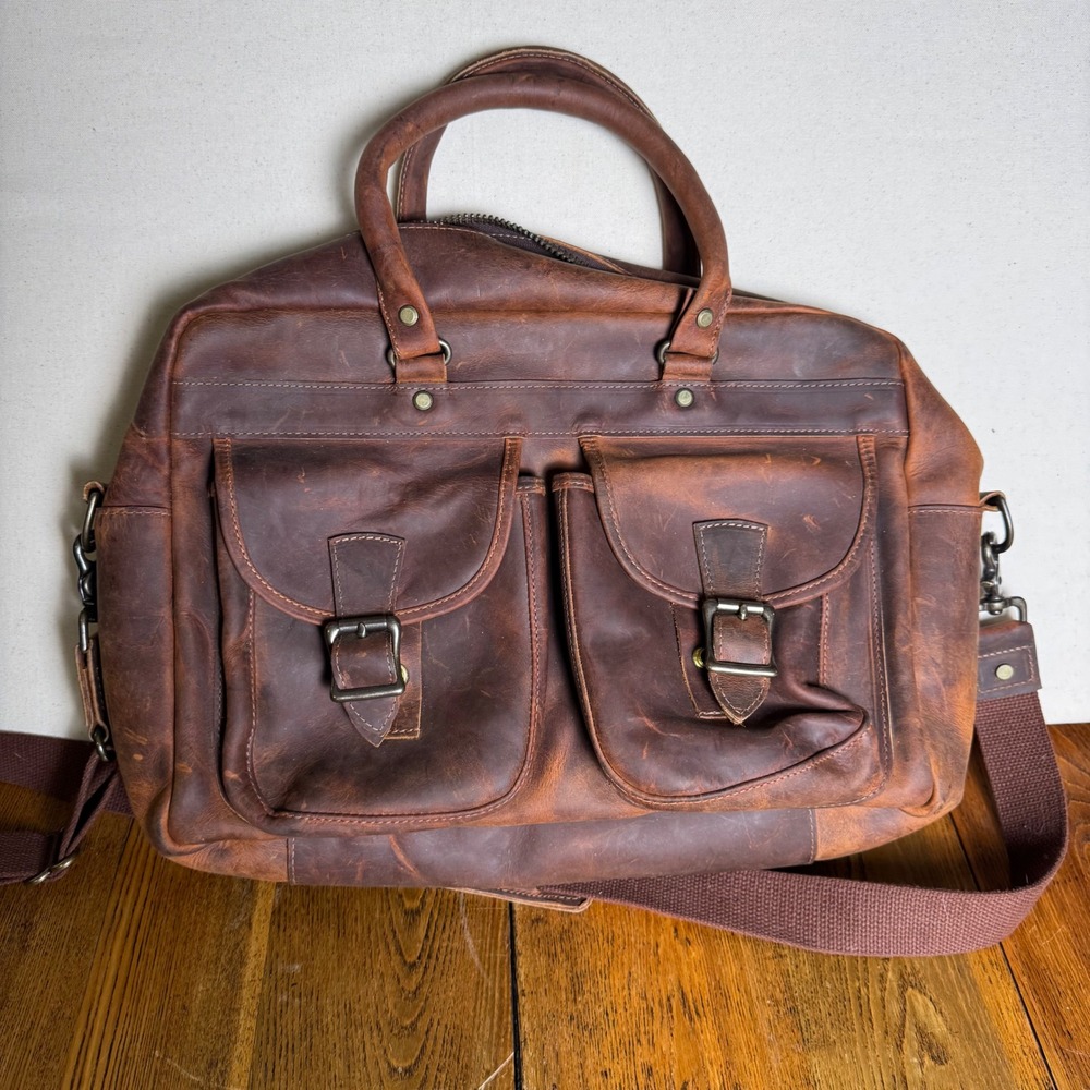 Authentic Vtg Heavy Leather NRA Expedition Gear Range Safari Bag 16x11x4" Unused